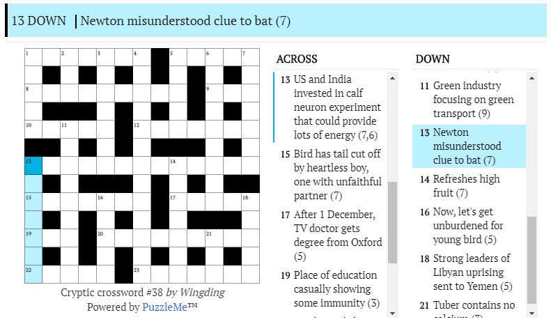 Cryptic crossword #38: Tuber contains no calcium (3)