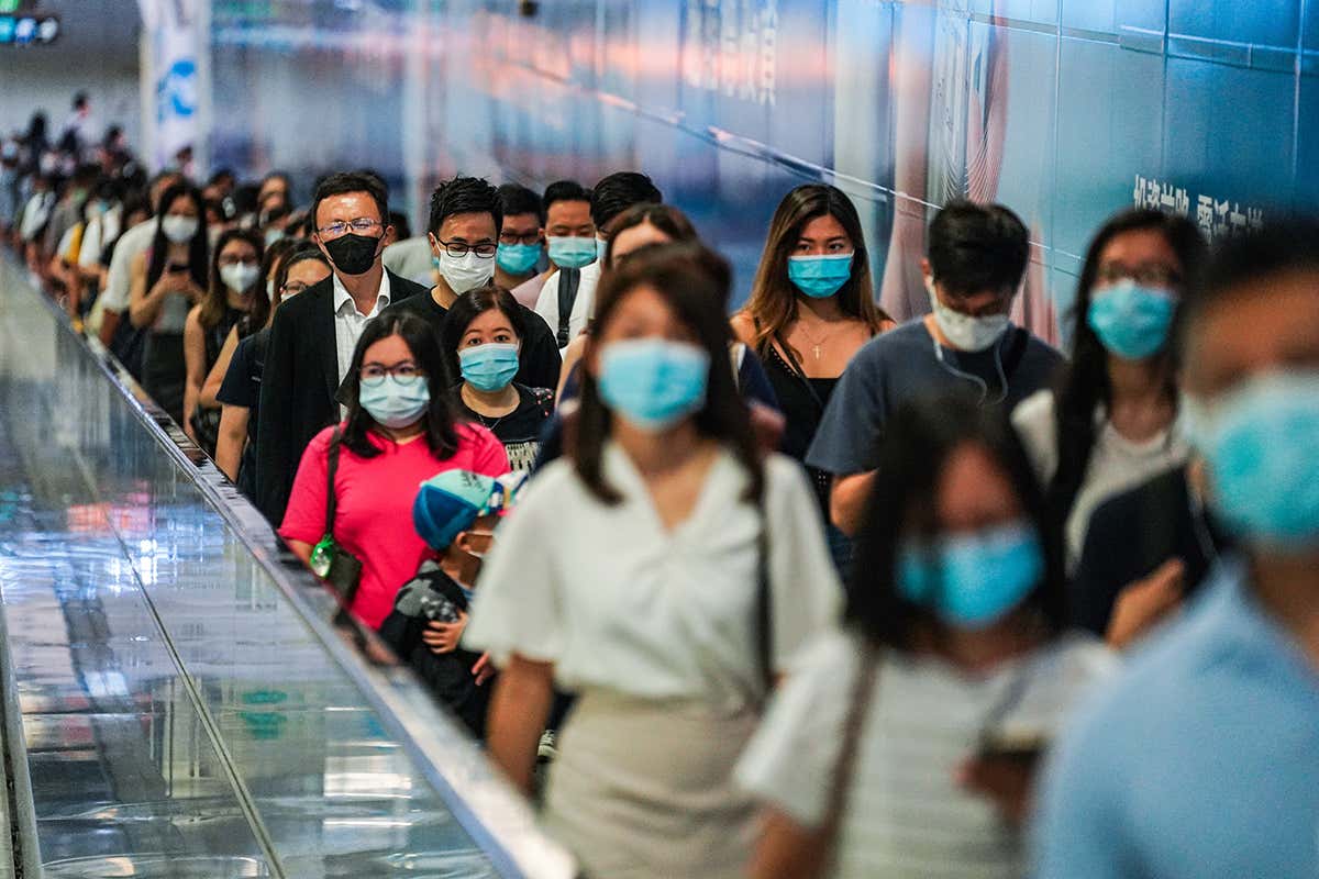 Commuters in Hong Kong