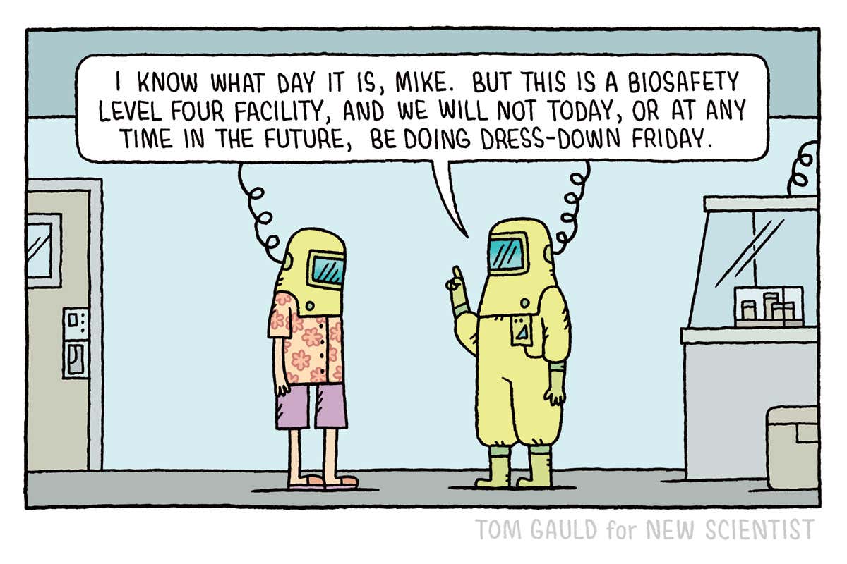 Tom Gauld ponders the downsides of life in biohazard lab
