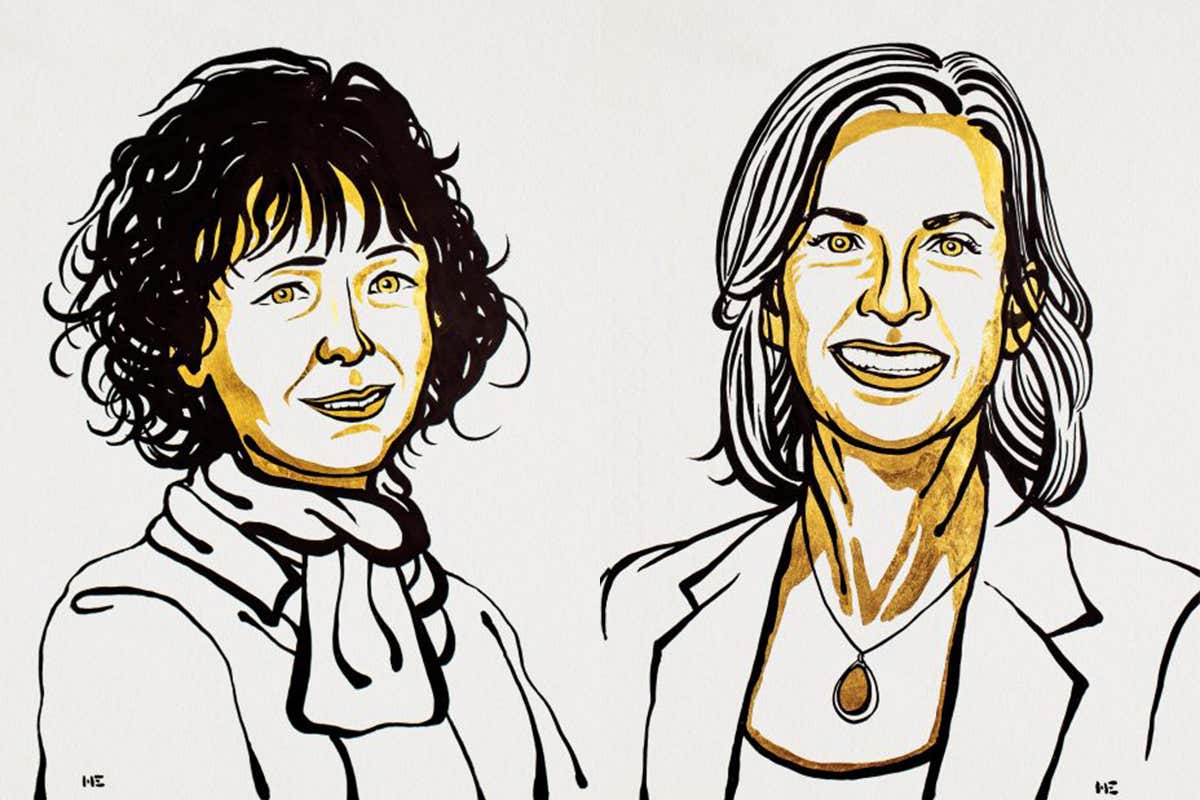 Emmanuelle Charpentier at the Max Planck Institute, Germany and Jennifer Doudna