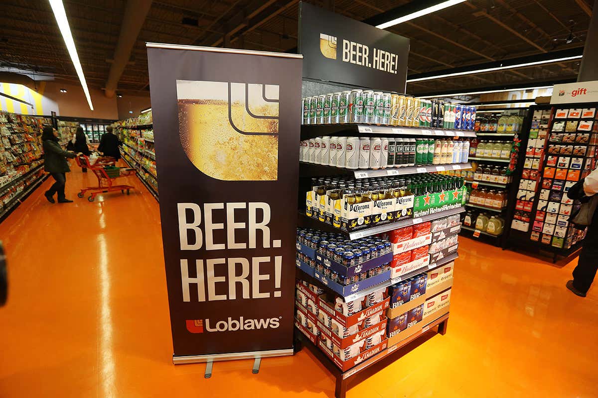 beer in supermarket