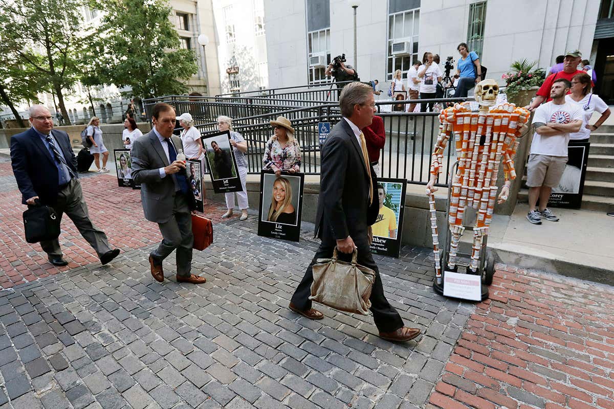 Lawyers and protestors