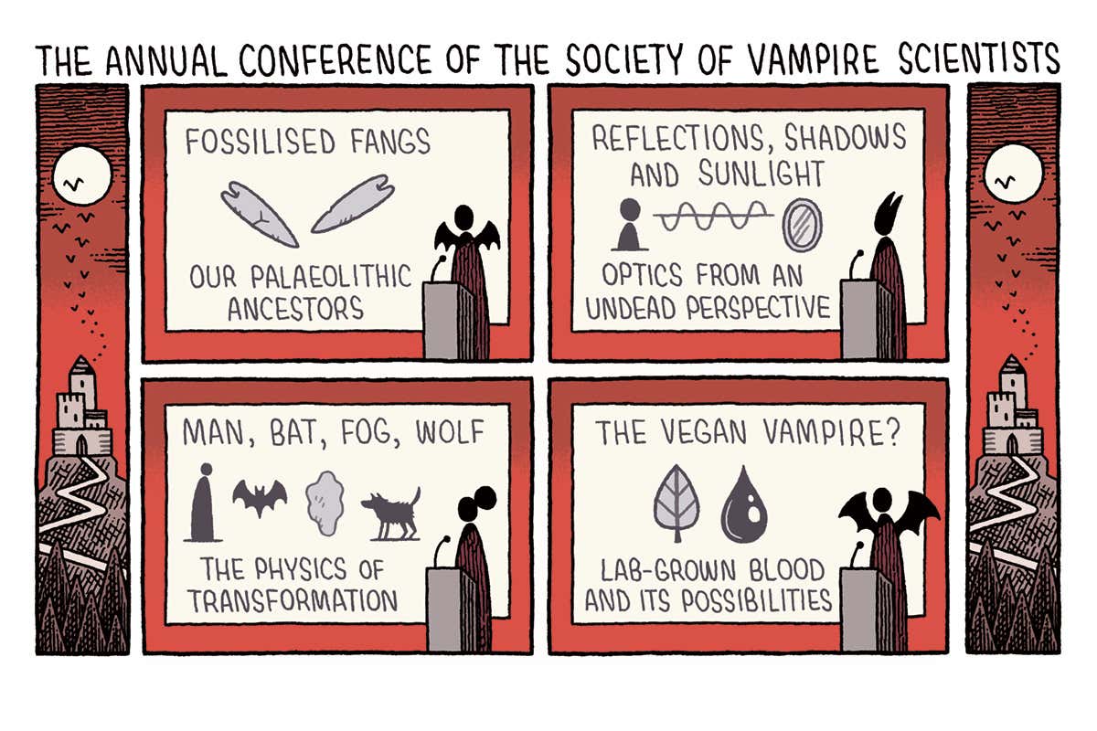 Tom Gauld attends the Annual Conference of Vampire Scientists