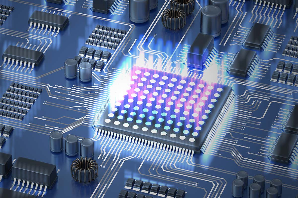 A concept image of a quantum computer processor