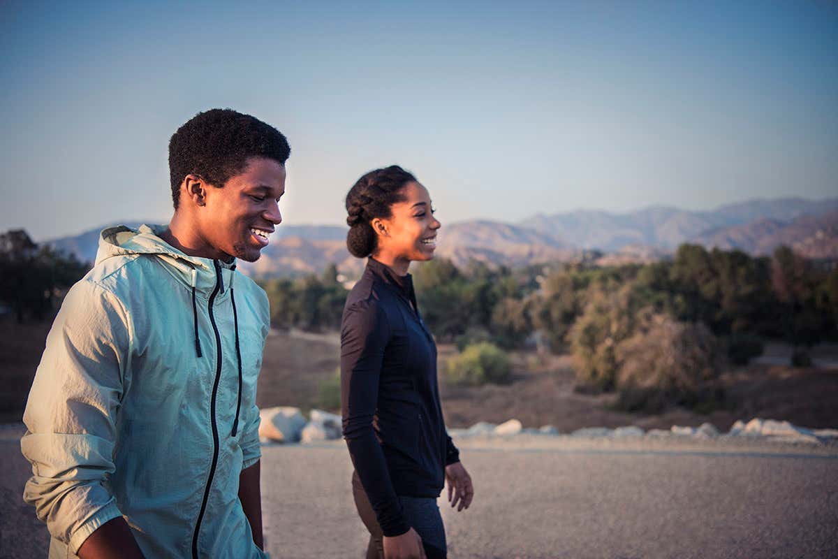 When walking, does a person who takes more steps get more exercise?