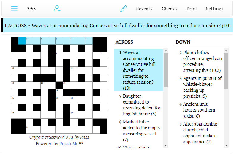 Cryptic crossword #50: Bolder jerk upset over rise in disorder (7)