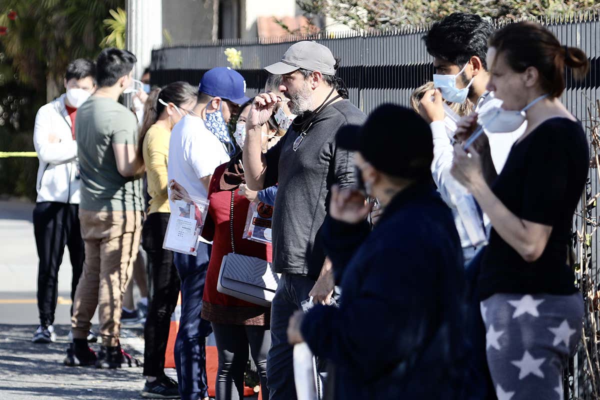 People get tested for covid-19 in Los Angeles
