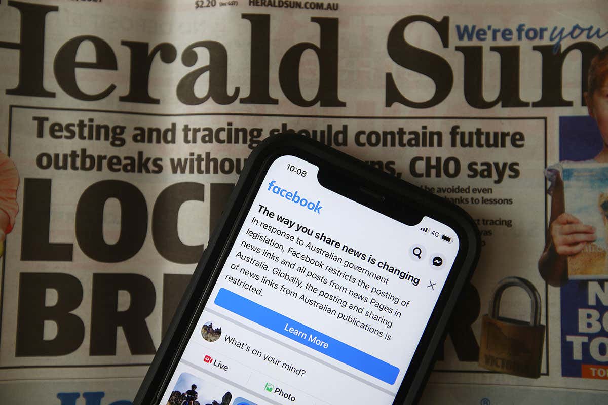 Facebook message on phone