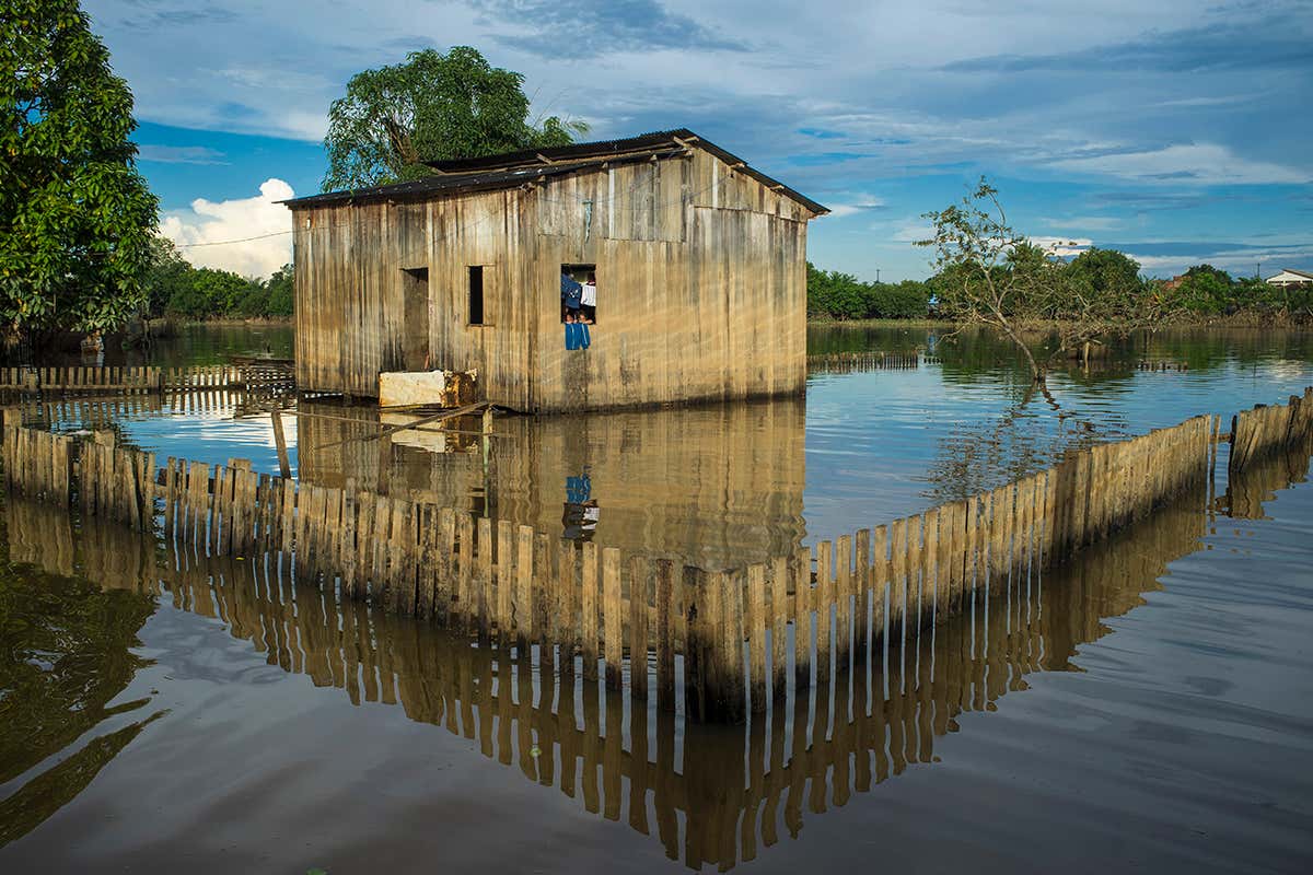 Flooded house