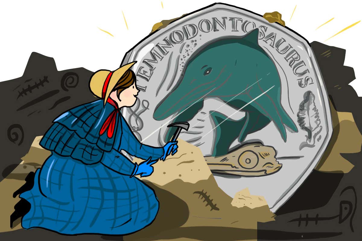 At least the Mary Anning coin doesn’t have a tripod with four legs