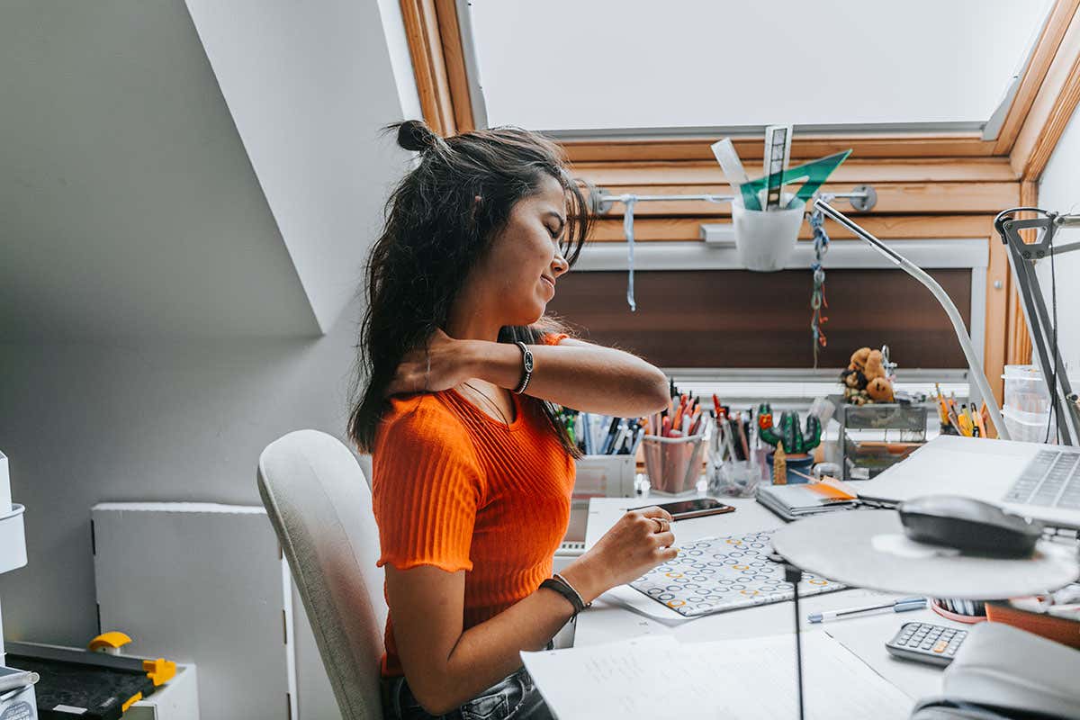 Many people experience pain from sitting at a desk for too long