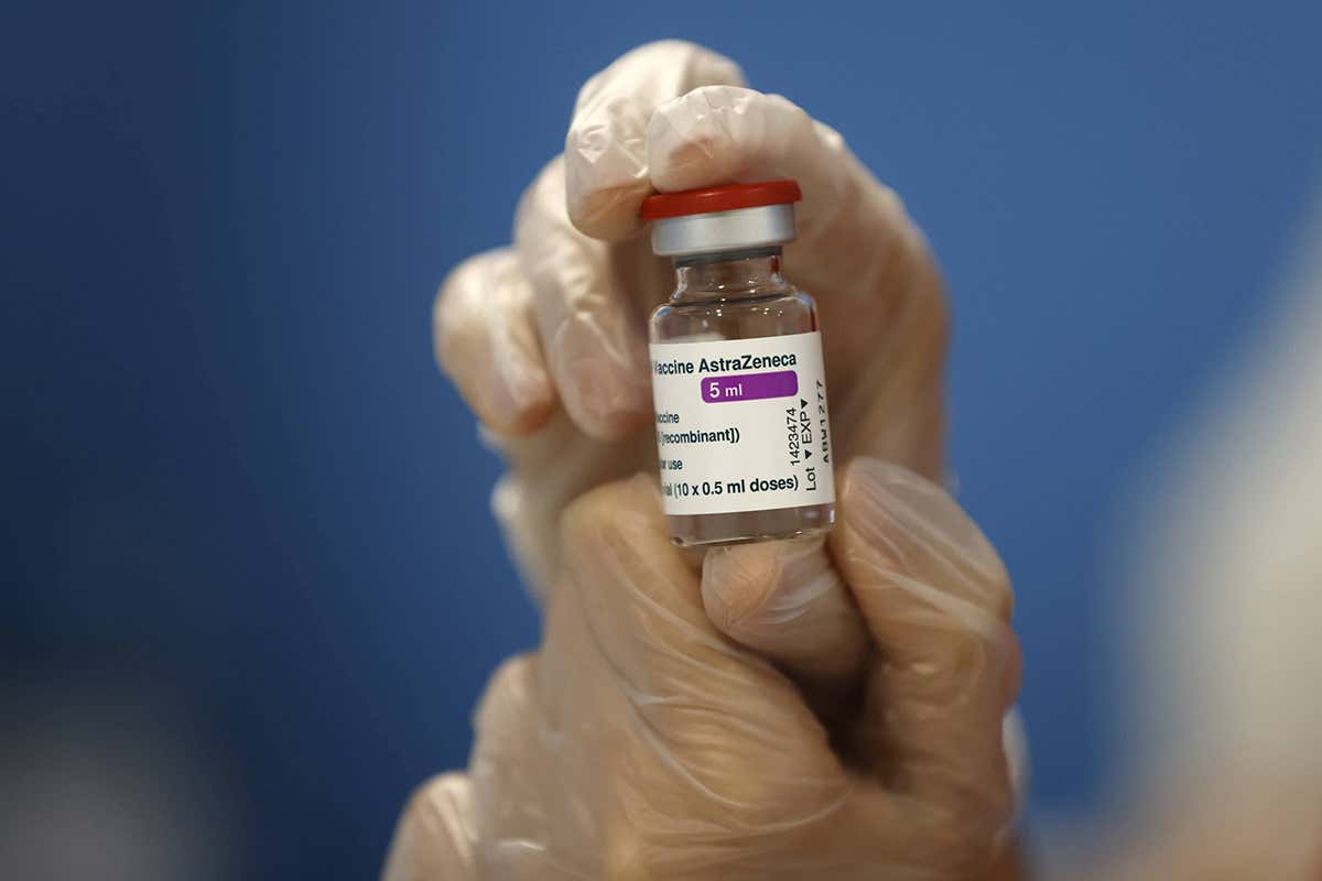 A vial of the Oxford/AstraZeneca vaccine