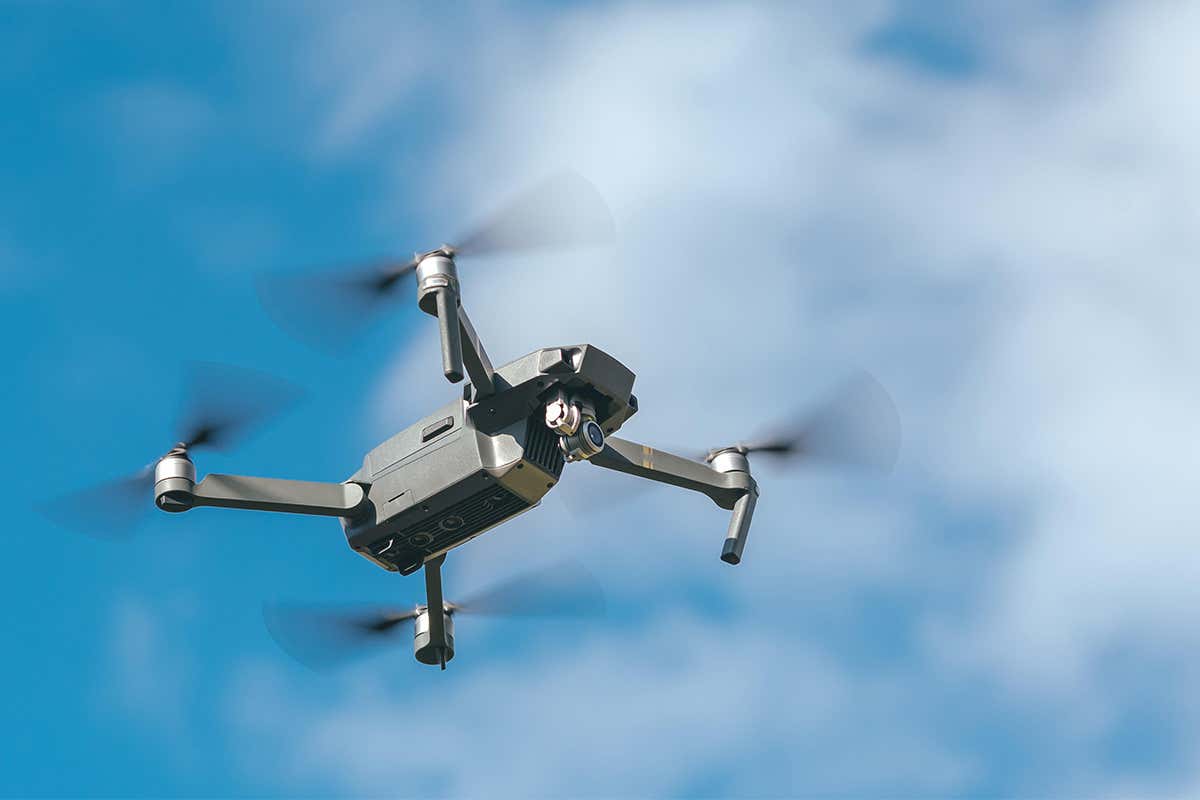 A drone in the sky