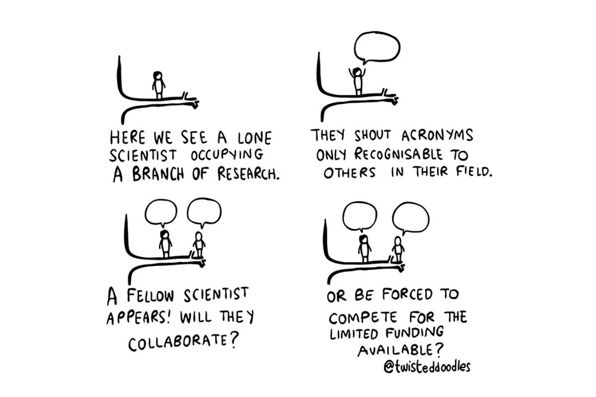 Twisteddoodles spots lone scientists in their natural habitat