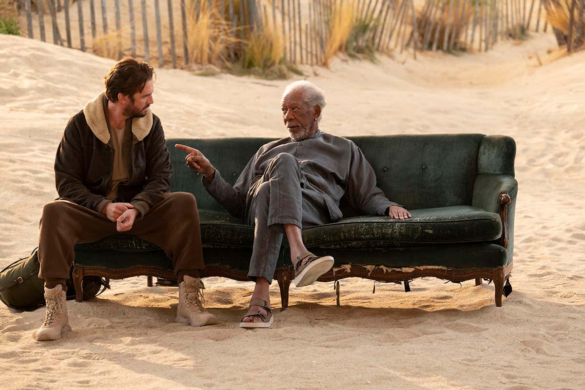 Dan Stevens and Morgan Freeman
