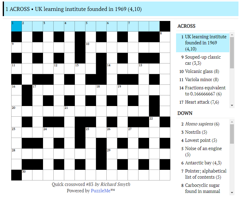 Quick crossword #83: Shaped like half a globe (13)