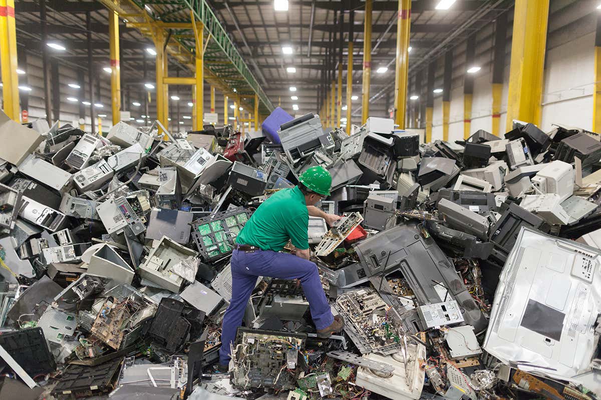 A pile of e-waste