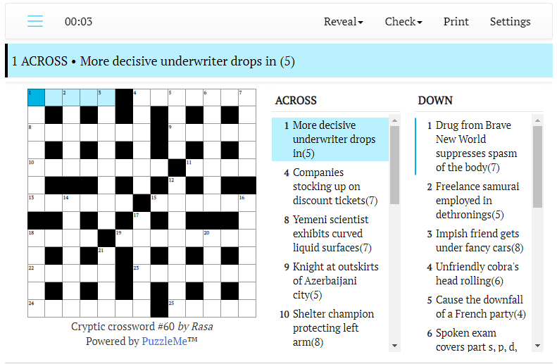 Cryptic crossword #60: After surgery, learn about the kidneys (5)
