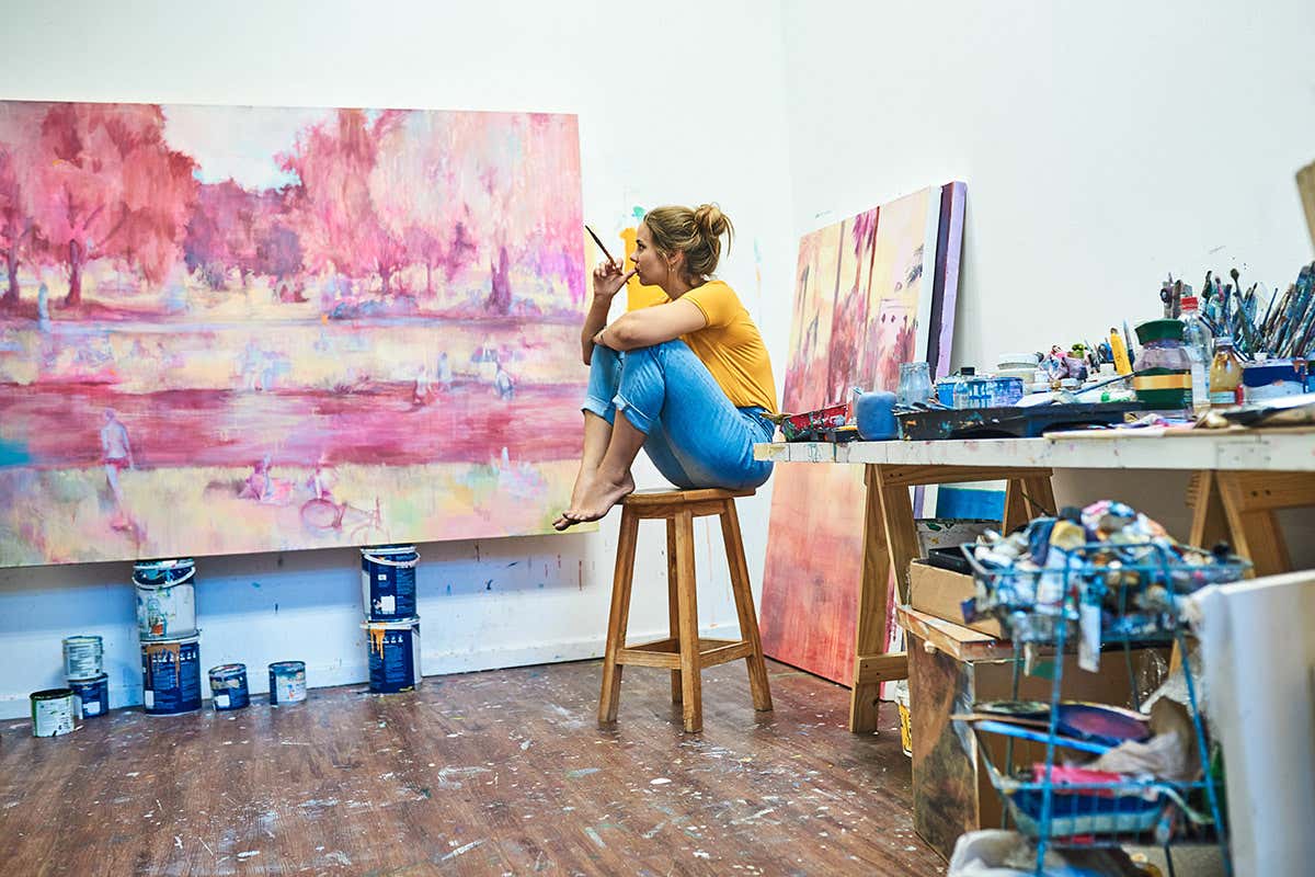 Woman in art studio