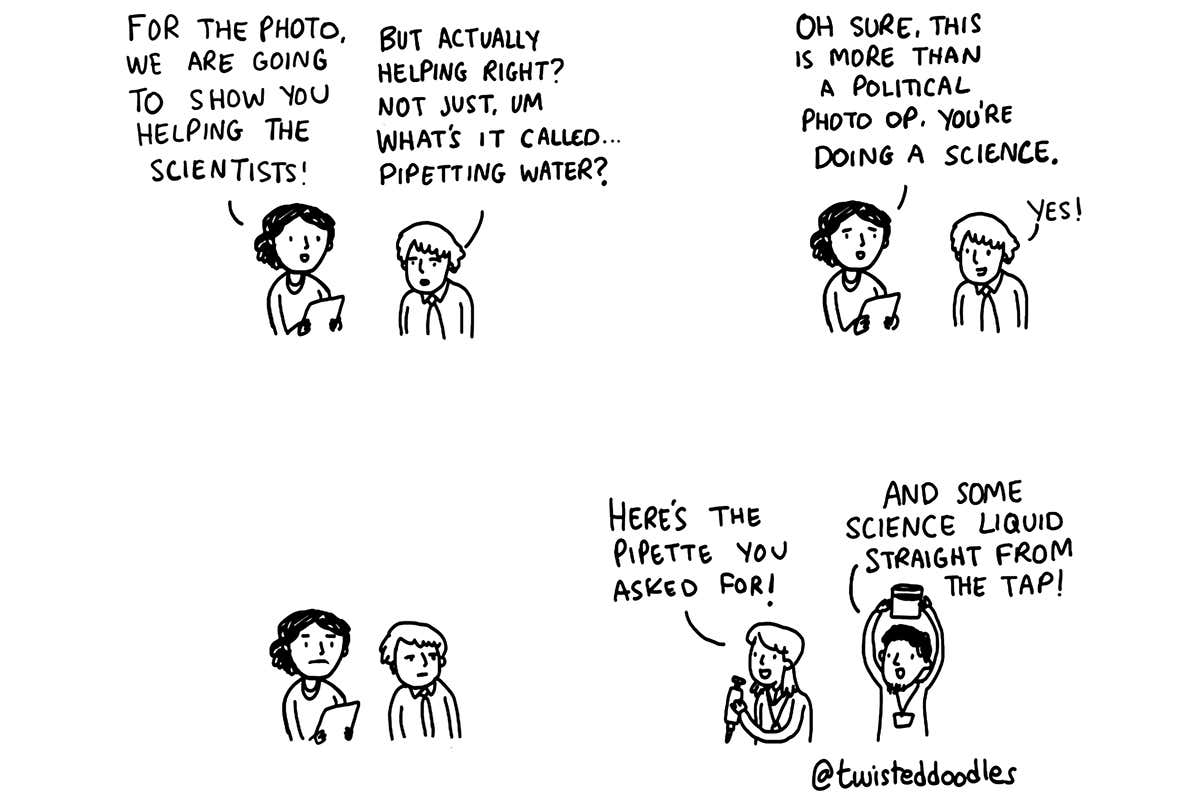 Twisteddoodles gets a photo op with scientists