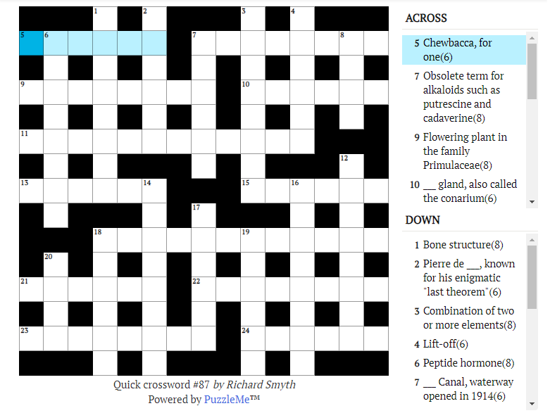 Quick crossword #87: Strong cleaning agent such as NaOCl (6)