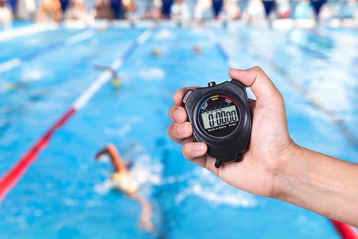 Stopwatch at swimming race