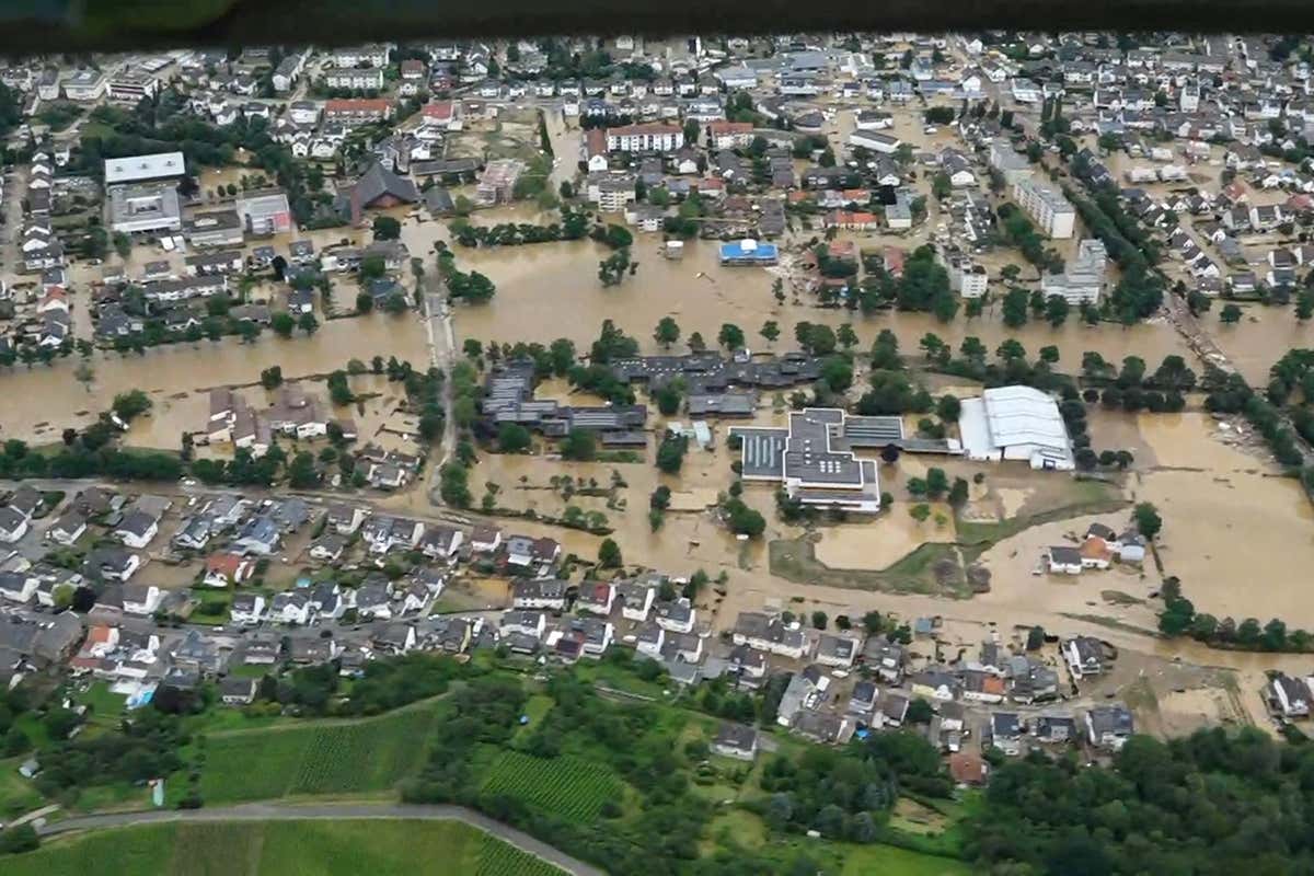 Ariel view of flooding