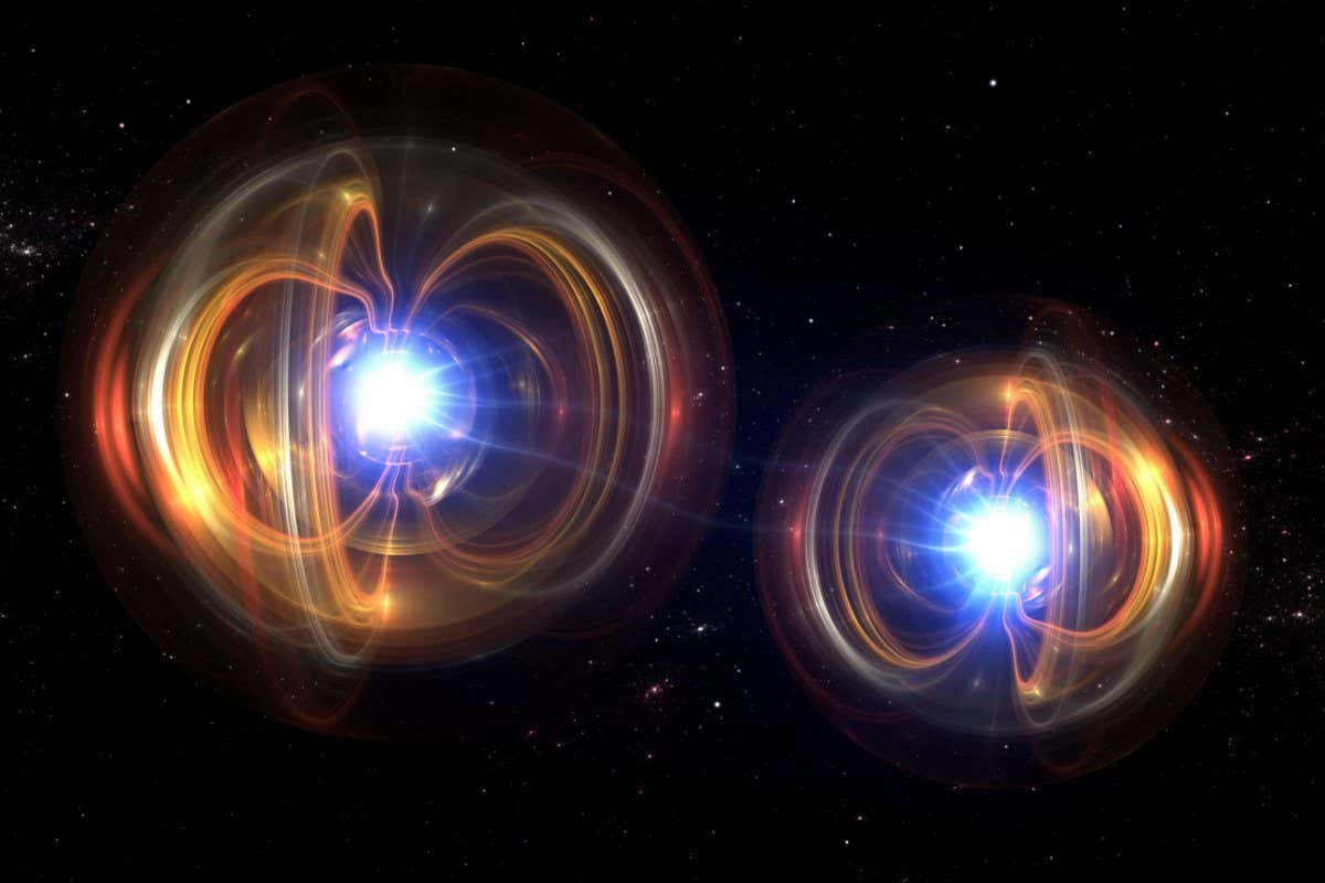 2E8WY68 Quantum particle, quantum mechanics . 3d illustration