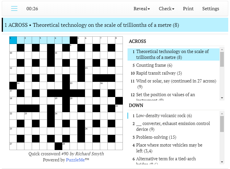 Quick crossword #90: Antibiotic patented in 1960 (9)