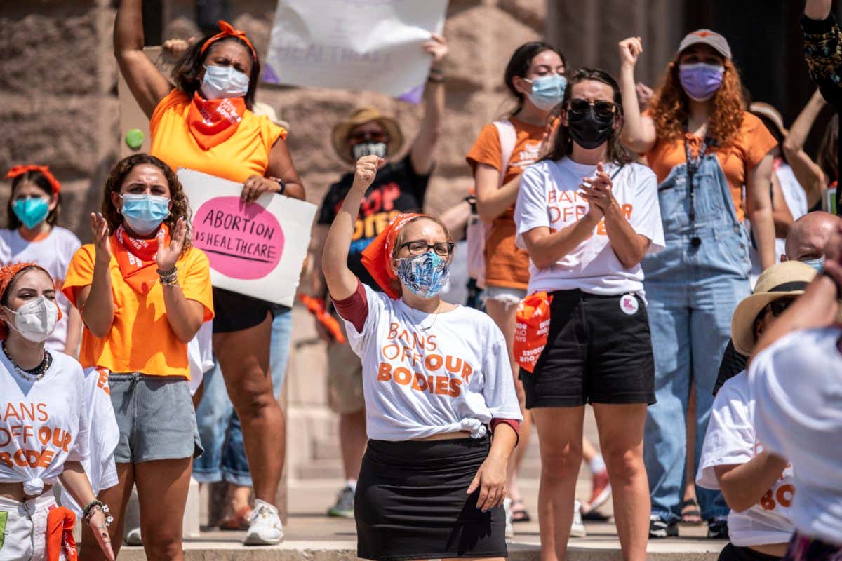 Pro-choice protesters in Texas on 1 September
