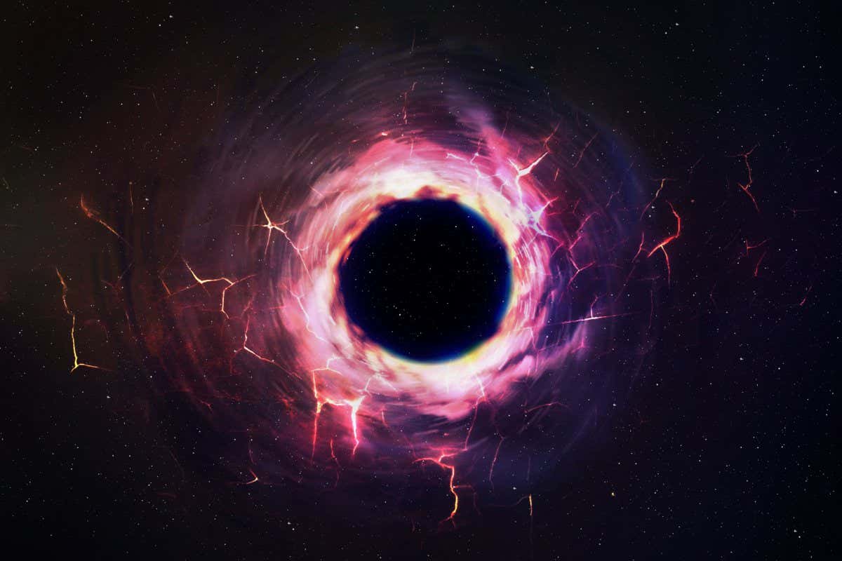 Artist's impression of a black hole in space