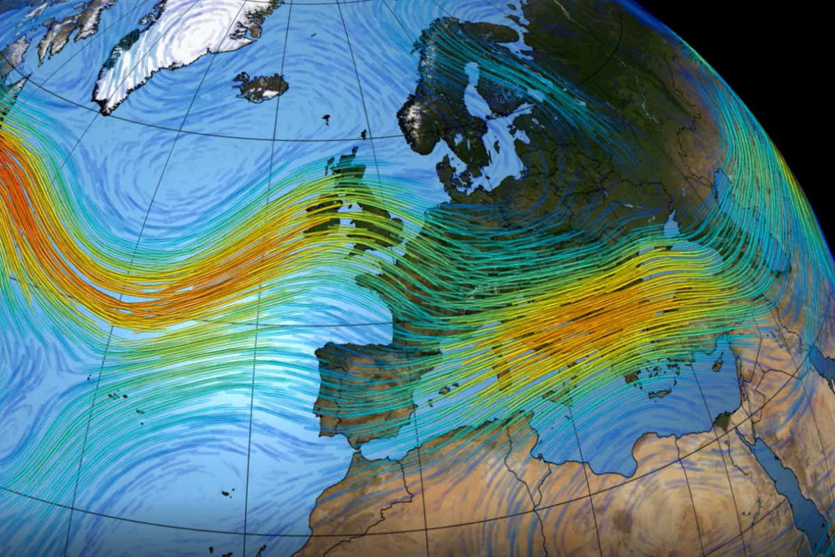 Map of the jet stream