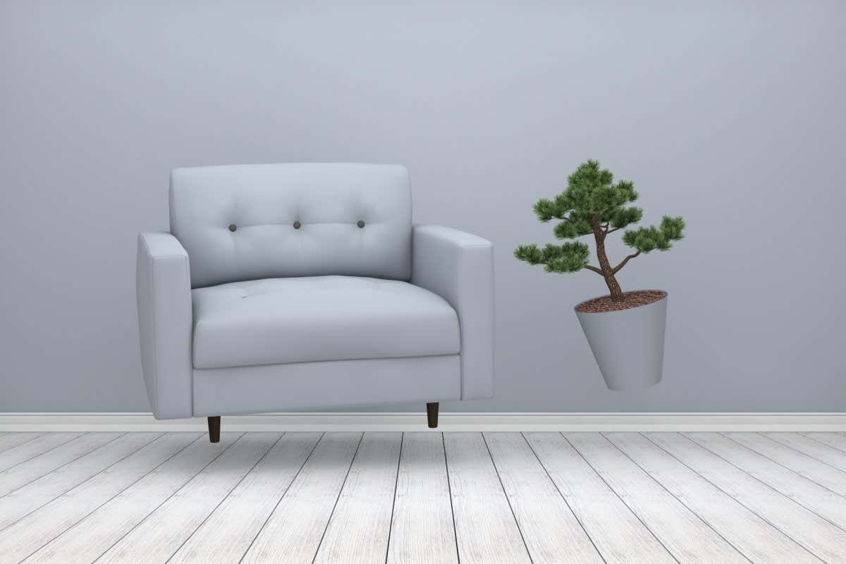 Living Room, Flooring, House, Residential Building, Empty, Loft, Sofa, Plant