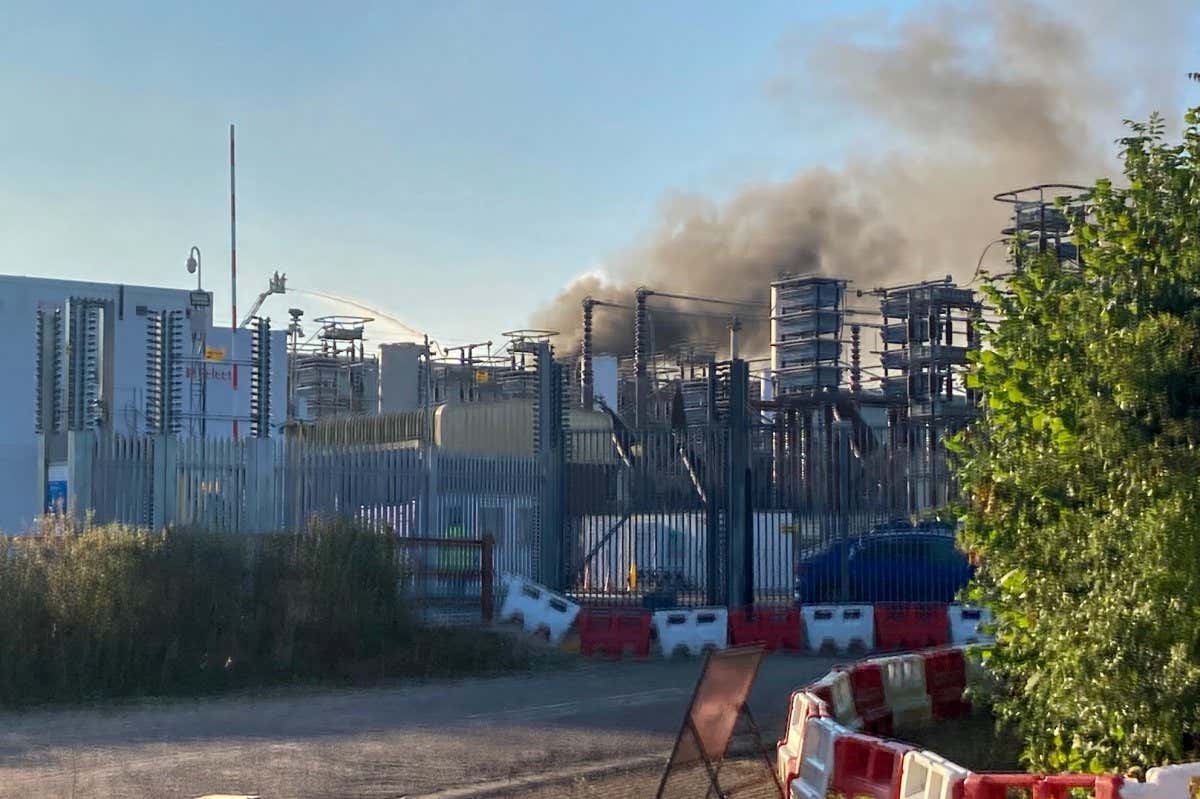 Fire at power facility