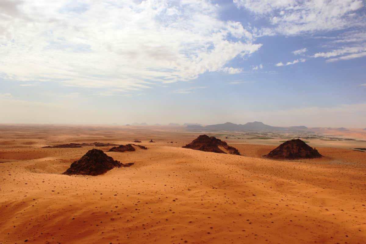 The Jubbah Oasis in northern Saudi Arabia, where humans were repeatedly present during periods of increased rainfall over hundreds of thousands of years