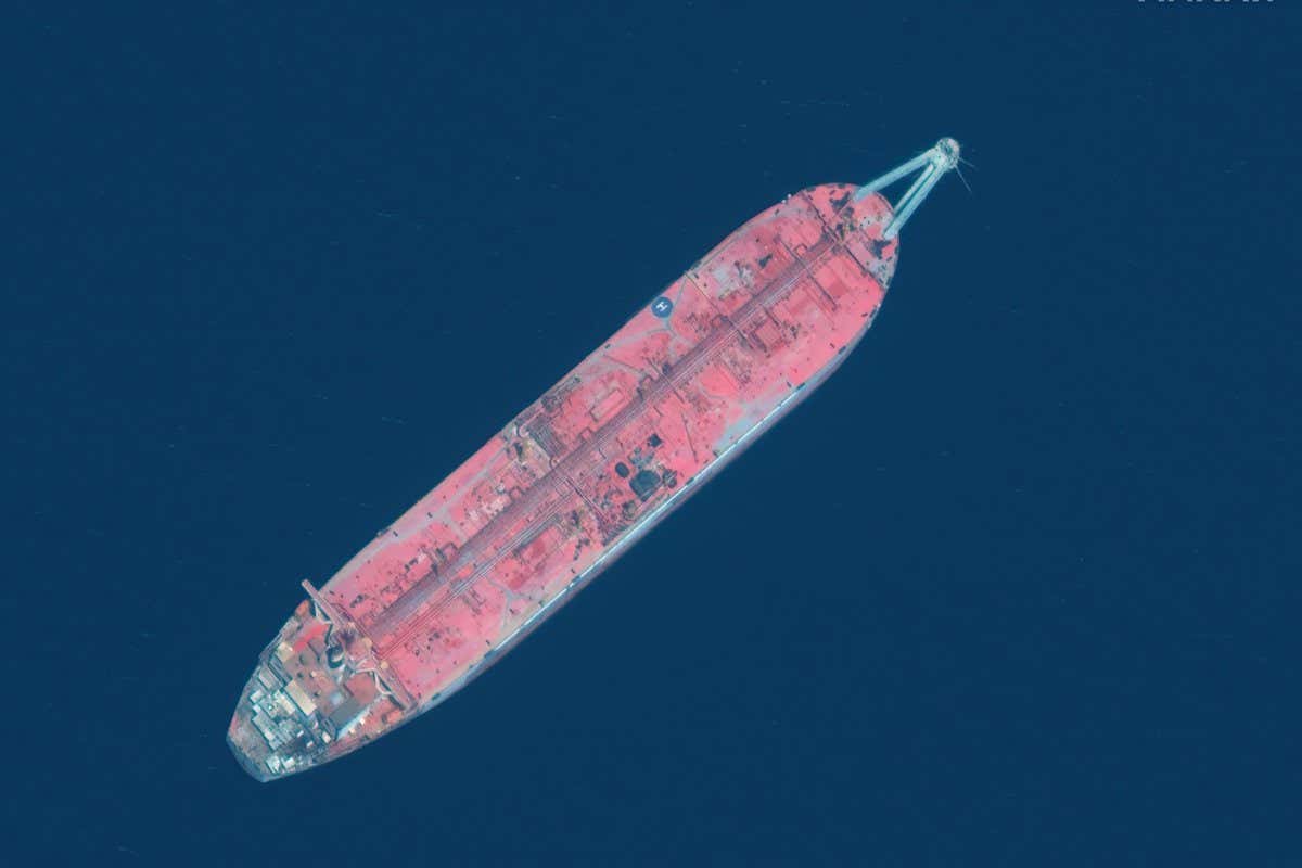 Safer oil tanker seen from above