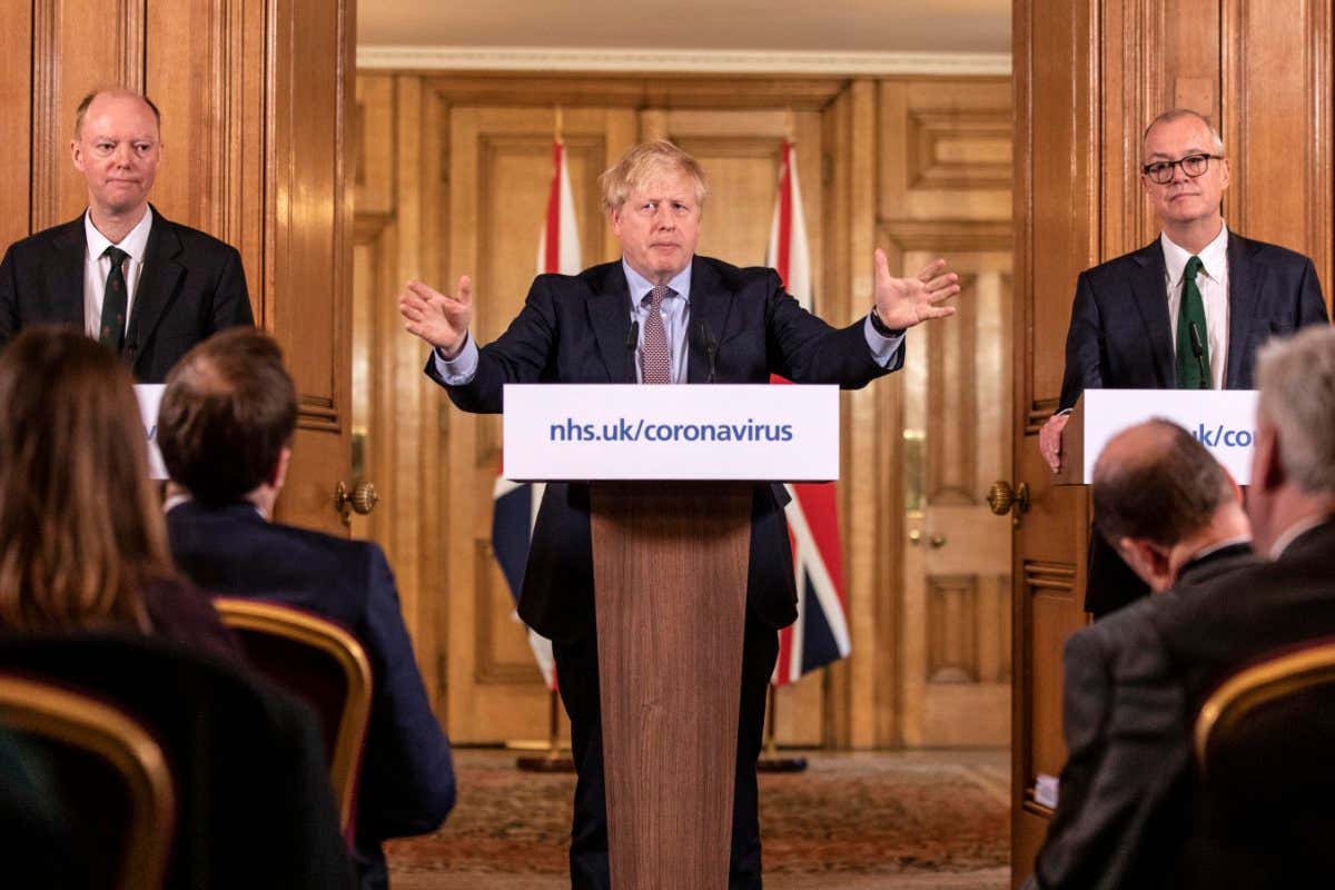 Chris Whitty, Boris Johnson and Patrick Vallance