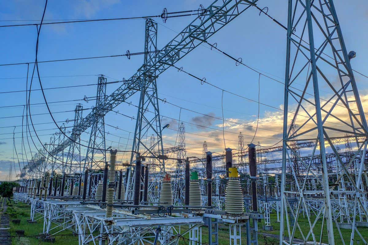 High voltage power transformer substation