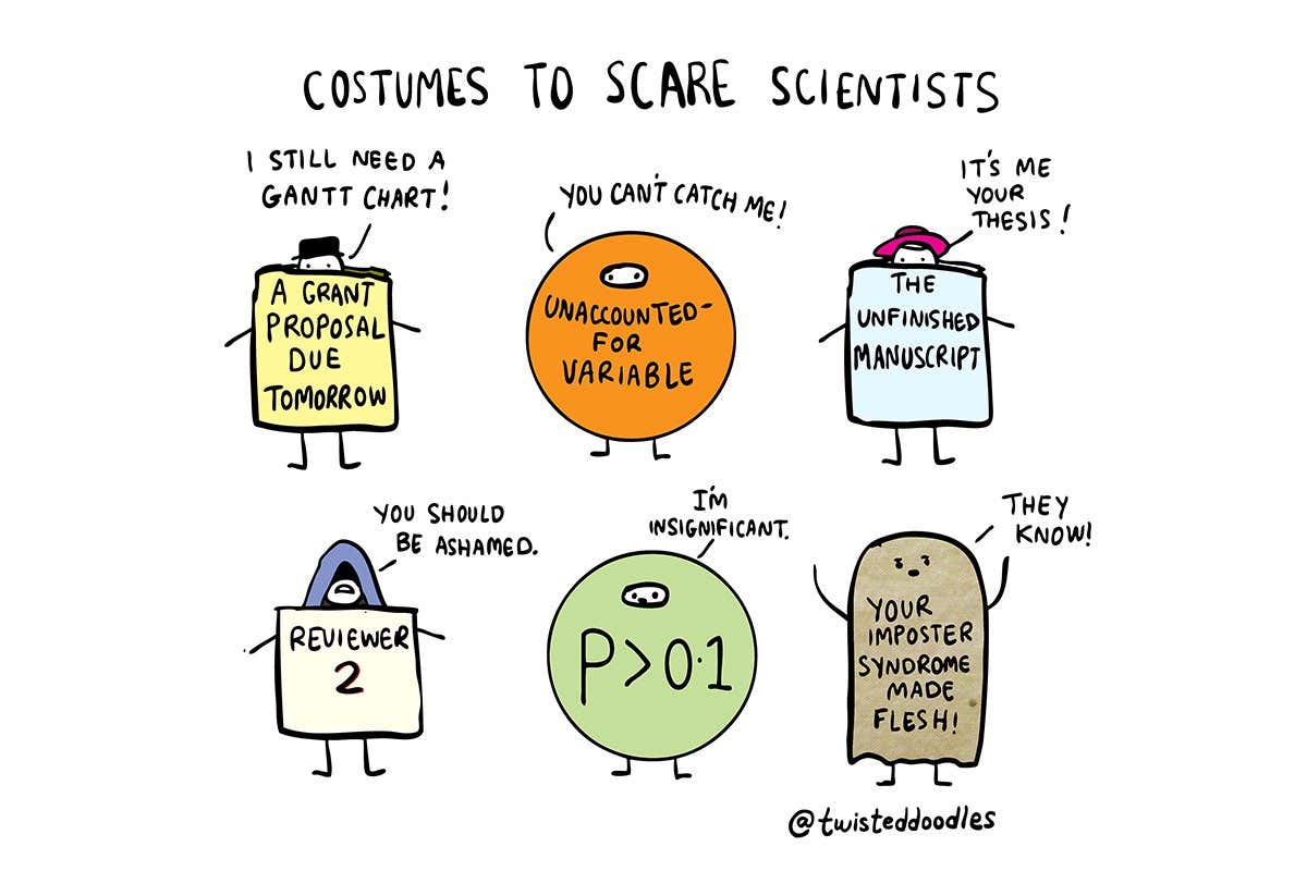 Twisteddoodles designs costumes to scare scientists