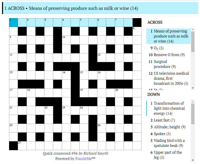 Quick crossword #94: Wading bird with a spatulate beak (9)