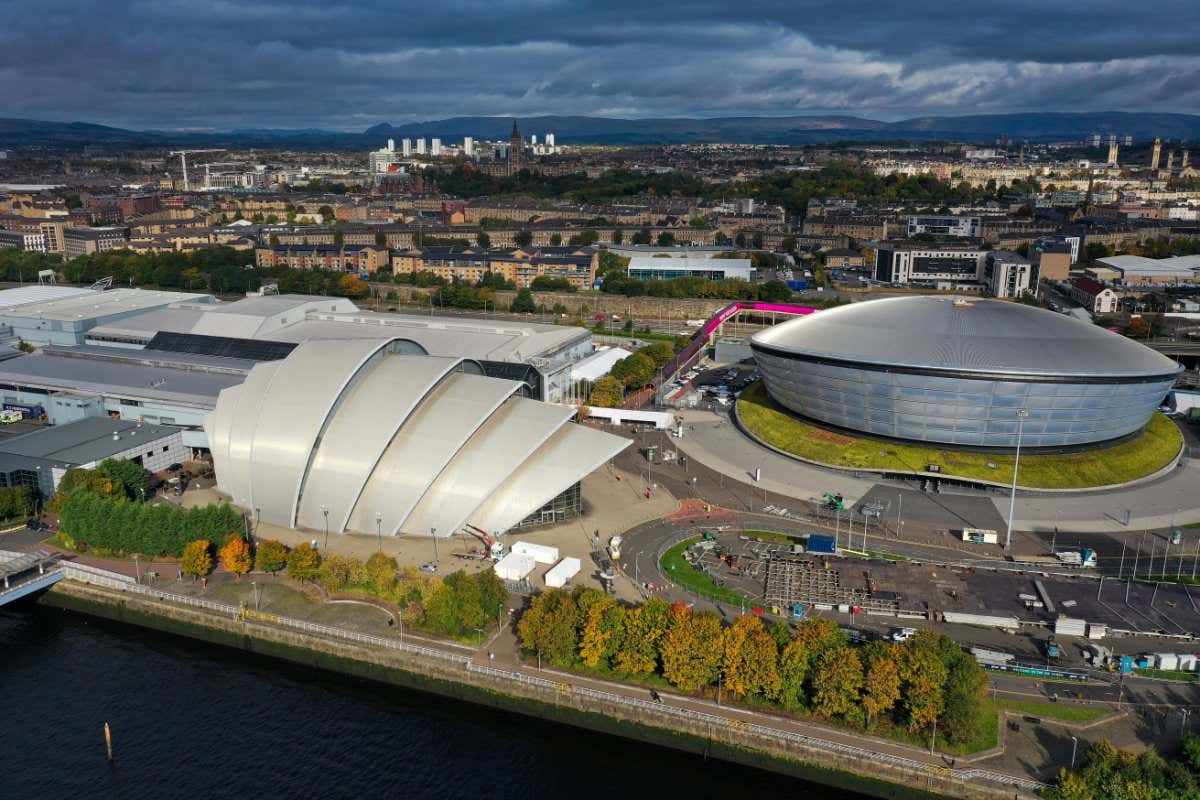 GLASGOW, SCOTLAND - OCTOBER 13: A general view of the Scottish Events Centre (SEC) on October 13, 2021 in Glasgow, Scotland. COP26 will officially begin on Sunday October 31 with the procedural opening of negotiations and finish on Monday November 12th. (Photo by Jeff J Mitchell/Getty Images)