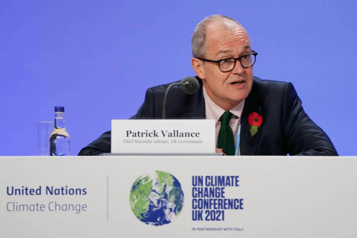 We need behaviour change to beat climate crisis, says Patrick Vallance