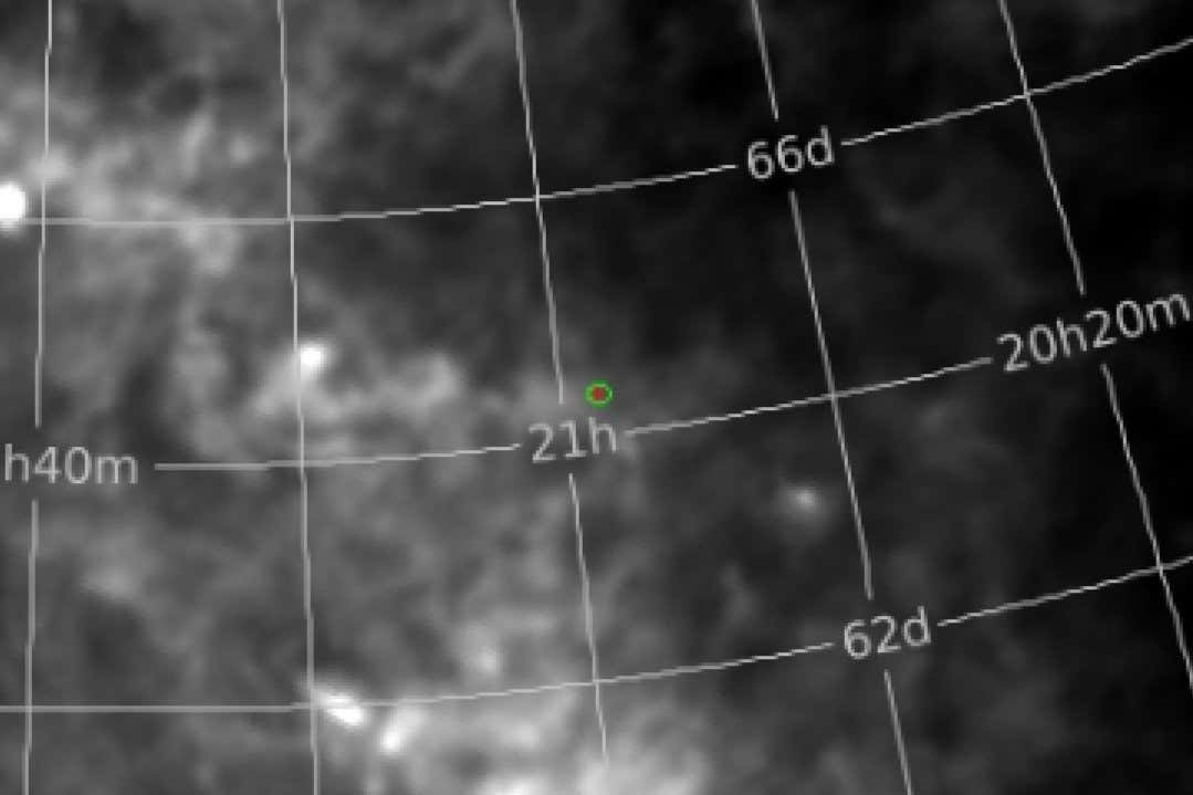 A map centred on location of the Planet 9 candidate