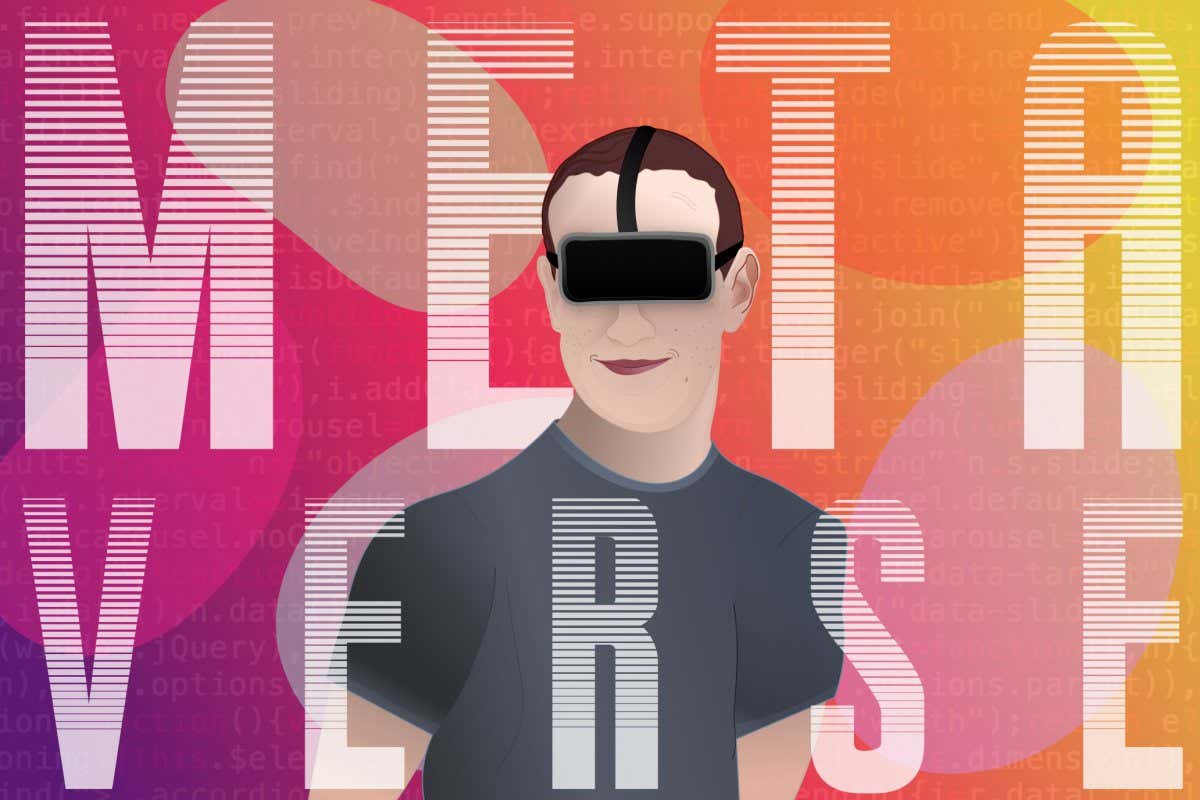 OCTOBER 26 2021: Illustration of Facebook Founder Mark Zuckerberg announcing Meta Verse VR Project with Oculus Headset. Hand-drawn metaverse illustrated cartoon with virtual reality goggles.; Shutterstock ID 2063409245; purchase_order: -; job: -; client: -; other: -