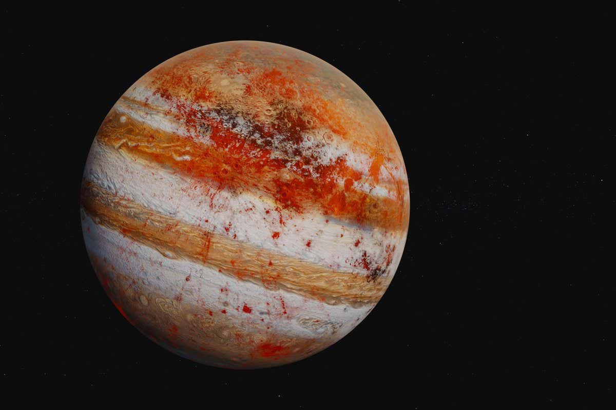 Red Jupiter-like planet