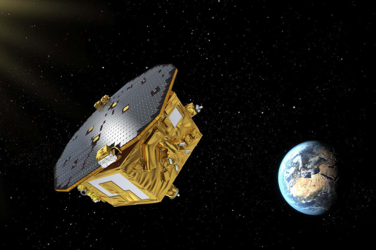 LISA Artist's concept shows ESA's LISA Pathfinder spacecraft, which launched on Dec. 3, 2015, from Kourou, French Guiana, will help pave the way for a mission to detect gravitational waves.