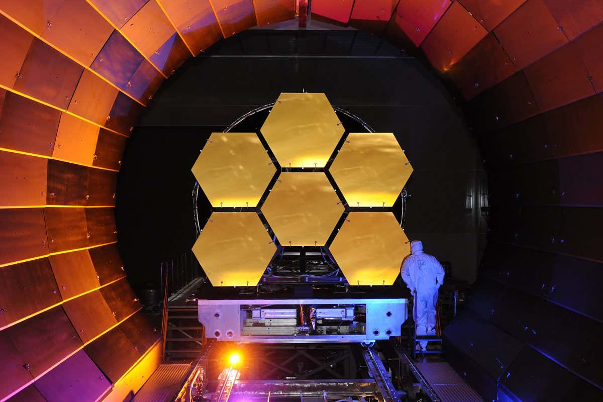 James Webb Space Telescope Mirrors Undergoing Cryogenic Testing The flight mirrors for the James Webb Space Telescope undergo cryogenic testing at NASA Marshall. Credit: Ball Aerospace