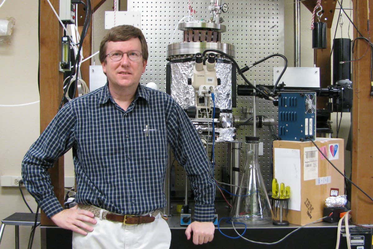 Ken Libbrecht in his snowflake lab