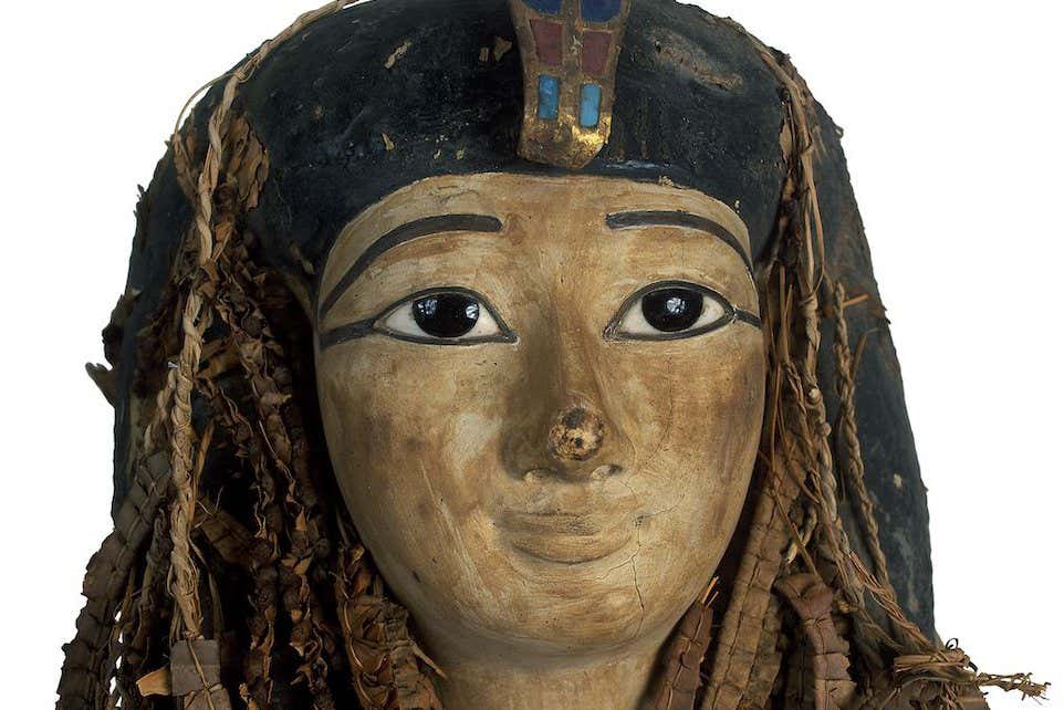 Facemask of the never-before unwrapped mummy of pharaoh Amenhotep I