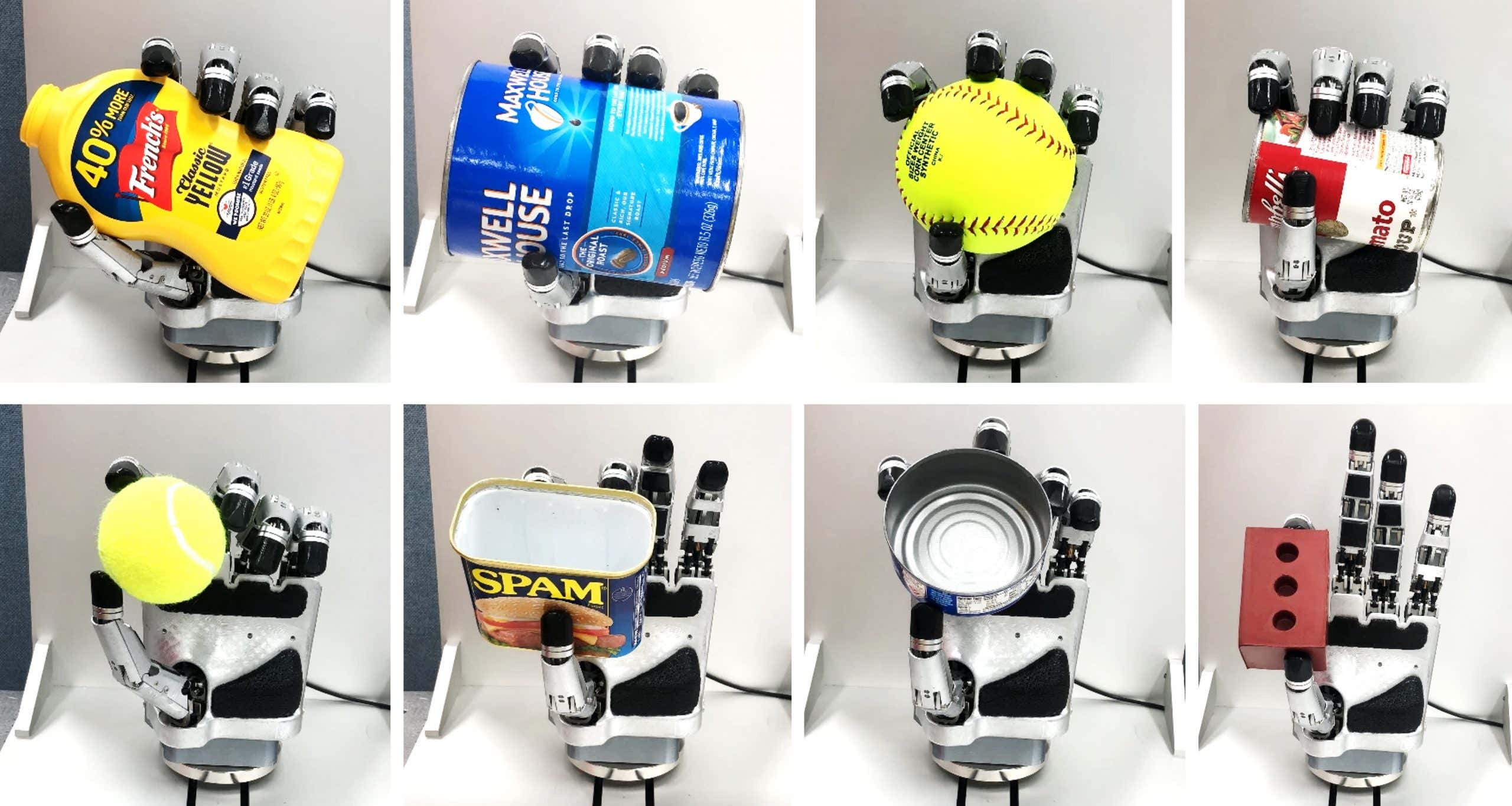 Robotic hand grasping objects